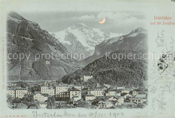 Interlaken BE Panorama Blick gegen Jungfrau Berner Al