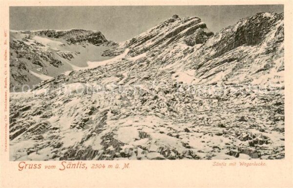 Saentis 2504m AR mit Wagenlucke Bergwelt Appenzeller Alp