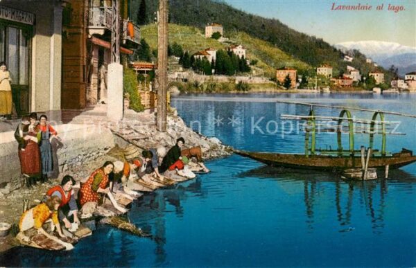 Lugano Lago di Lugano TI Lavandaie al lago