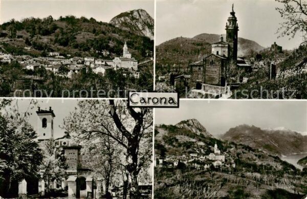 Carona Lago di Lugano TI Panorama Kirche