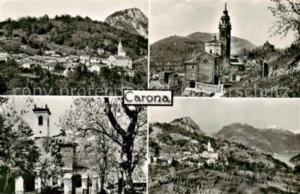 Carona Lago di Lugano TI Panorama Kirche