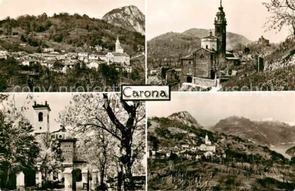 Carona Lago di Lugano TI Panorama Kirche