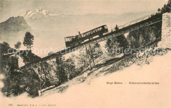 Rigibahn SZ Schnurtobelbrücke Zahnradbad Alpen