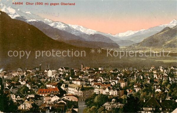 Chur GR Panorama gegen Oberland