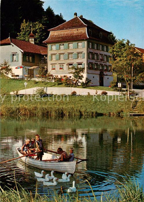 Magdenau Botsberg Flawil SG Landgasthof Rössli Uferpartie am Teich