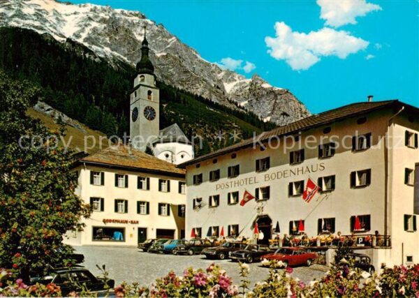 Spluegen 2113m GR Posthotel Bodenhaus Kirche Alpen