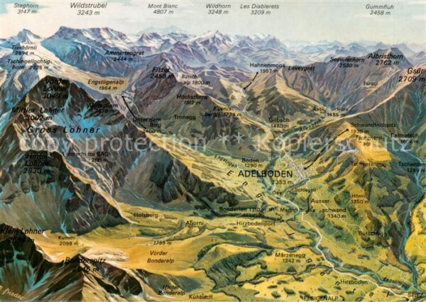 Adelboden BE Wandergebiet Berner Oberland aus der Vo