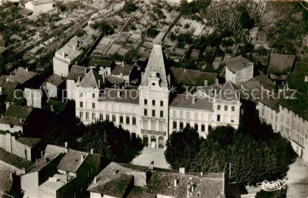 Jujurieux Vue aerienne La Mairie et le Groupe sco