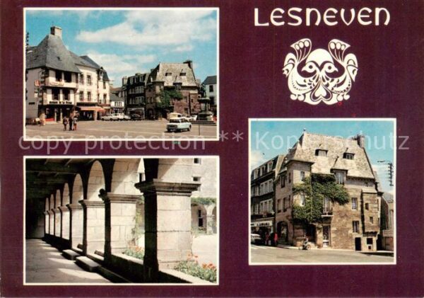 Lesneven 29 Finistere La place General le Flo et le Cloitre d
