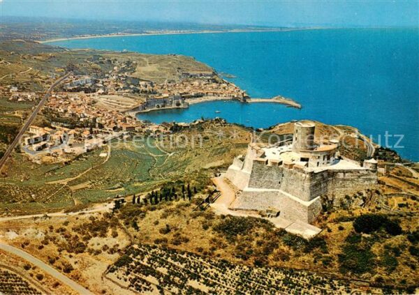 Collioure 66 Pyrenees-Orientales Vue aerienne Le Fort St Elma Argeles su