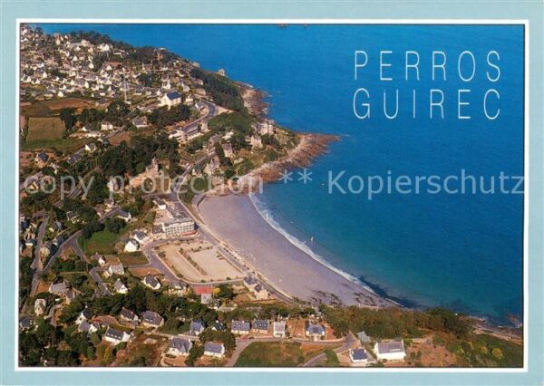 Perros-Guirec 22 Cotes-d Armor La plage de Trestignel Vue aerienne