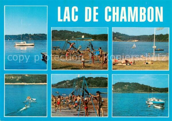 Lac-de-Chambon Murol Auvergne 63 Puy-de- Badestrand Kinderspielplatz Wassersport