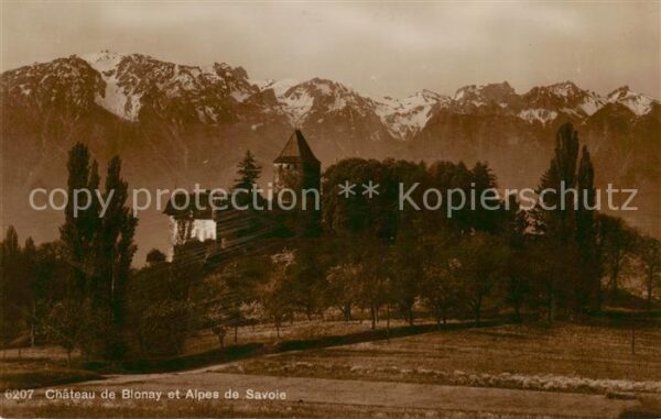 Blonay VD Chateau de Blonay et Alpes de Savoie