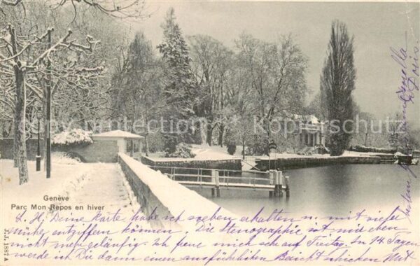 Geneve GE Parc Mon Repos en hiver