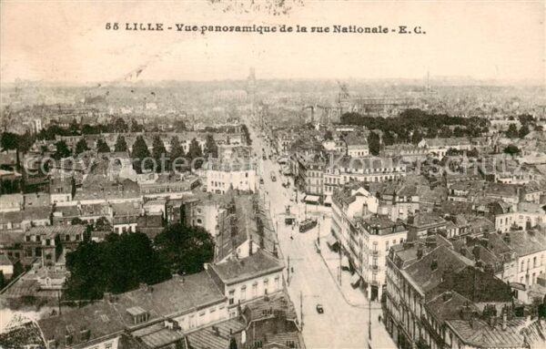Lille 59 Vue panoramique de la rue Nationale