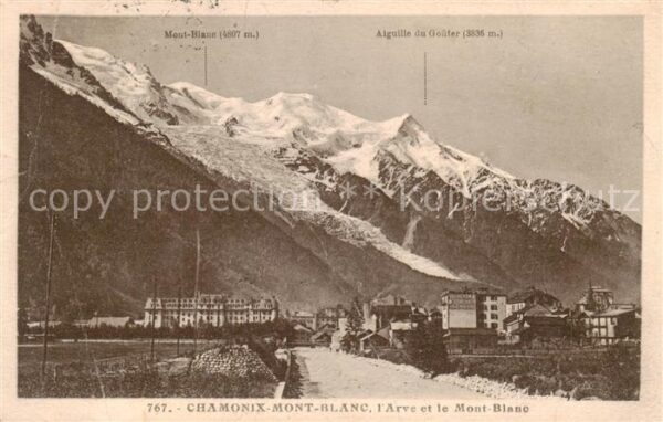Chamonix 74 Haute-Savoie Mont Blanc l’Arve et le Mont Blanc