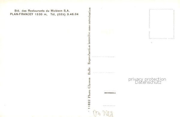 Plan-Francey 1530m Moleson-sur-Gruyeres  Ste des Restaurants du Moleson – Bild 2