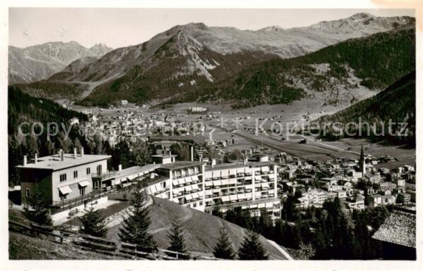 Davos Platz GR Blick auf Thurg Schaffh Heilstätte Seeh