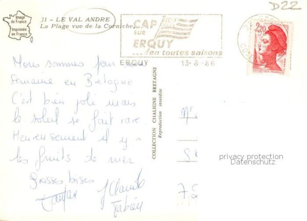 Le Val Andre 22 Cotes-d Armor La Plage vue de la Corniche – Bild 2