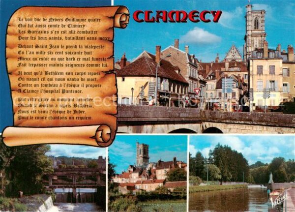Clamecy 58 Nievre Le pont de Beuvron et la rue Porte Rand