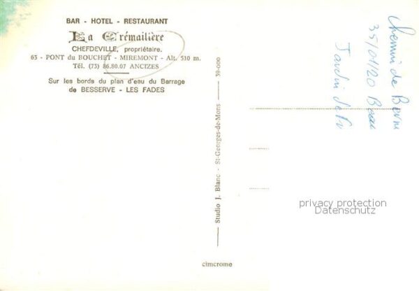 Miremont Puy-de-Dome Bar Hotel Restaurant La Cremailiere – Bild 2