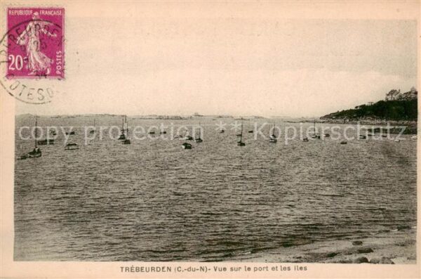 Trebeurden Vue sur le port et les iles