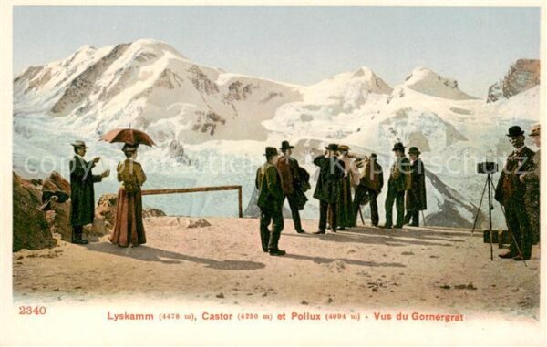 Lyskamm 4527m VS avec Castor et Pollux Vus du Gornergrat