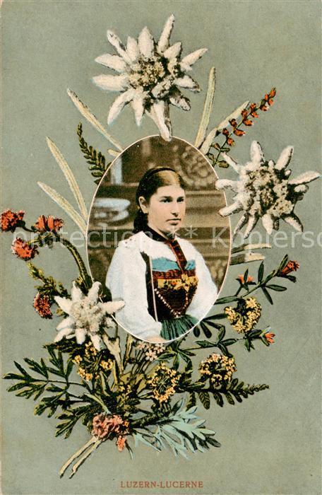 Luzern Vierwaldstaettersee Luzernerin in Tracht