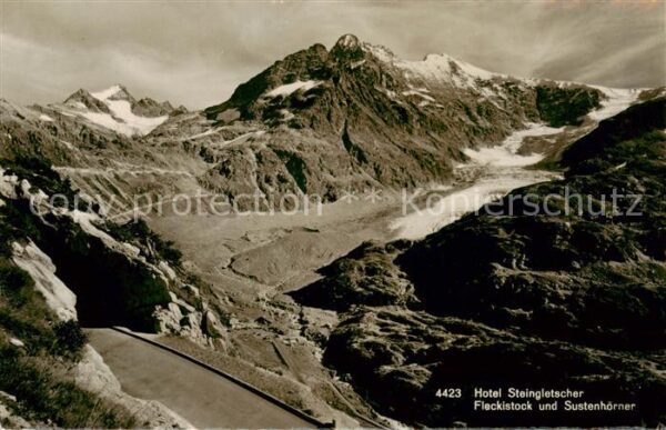 Sustenpass 2262m BE Hotel Steingletscher Fleckistock und Su
