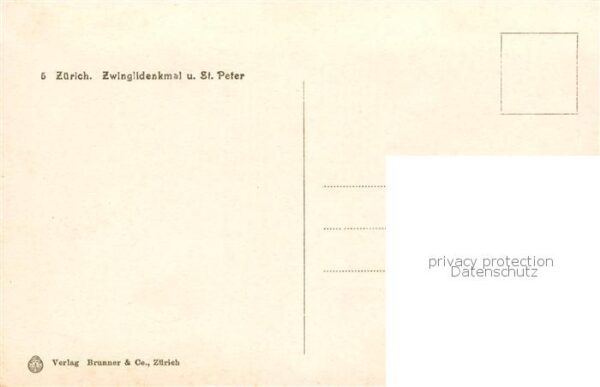 Zuerich ZH Zwinglidenkmal und St Peter – Bild 2