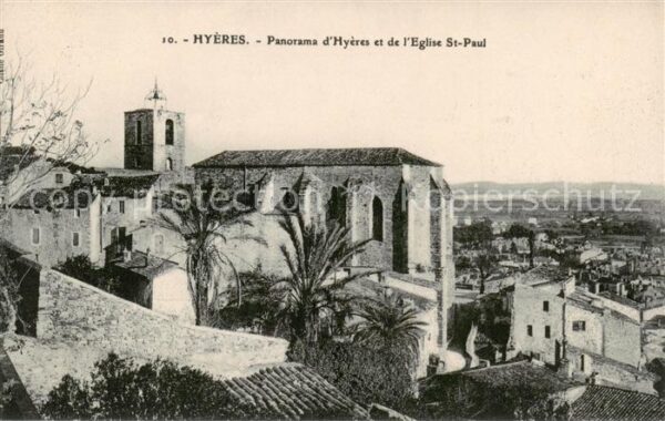 Hyeres-les-Palmiers 83 Var Panorama d’Hyeres et de l’Eglise St Pau