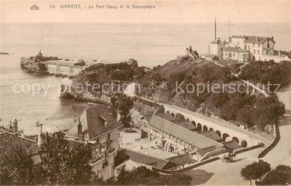 Biarritz Pyrenees Atlantiques Le Port Vieux et le Semaphore