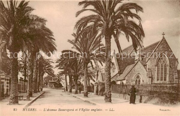 Hyeres-les-Palmiers 83 Var Avenue Beauregard et l’Eglise anglaise