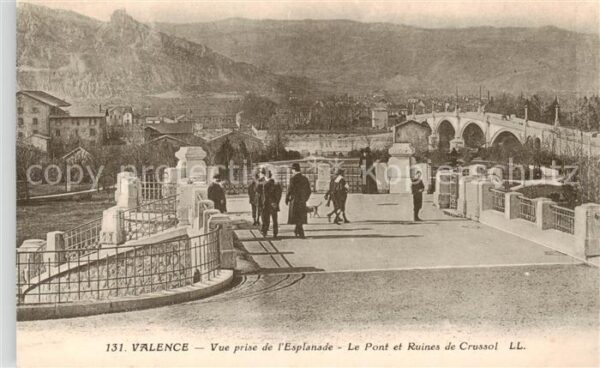 Valence 26 Vue prise de l’Esplanade Le Pont et Rui