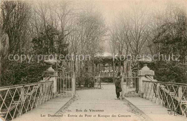 Bois-de-Vincennes 94 Lac Daumesnil Entree du Pont et Kiosque