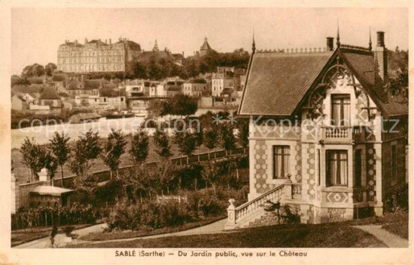 Sable-sur-Sarthe 72 Du Jardin public vue sur le Chateau