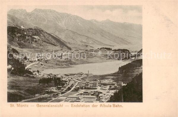 St Moritz GR Panorama Endstation der Albula Bahn