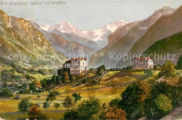 Wilderswyl Wilderswil BE Panorama Blick gegen Mönch und Jungfrau