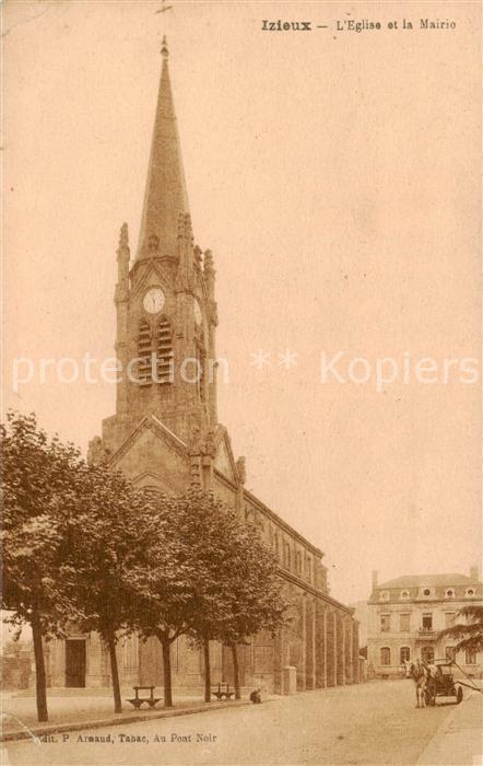 Izieux Saint-Chamond 42 Eglise et la Mairie