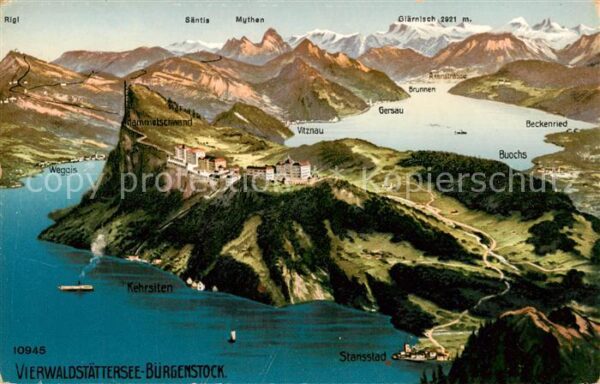 Buergenstock Vierwaldstaettersee Panoramakarte