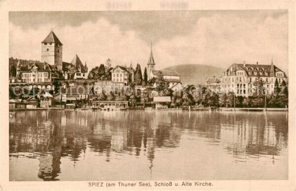Spiez Thunersee BE Schloss und Alte Kirche