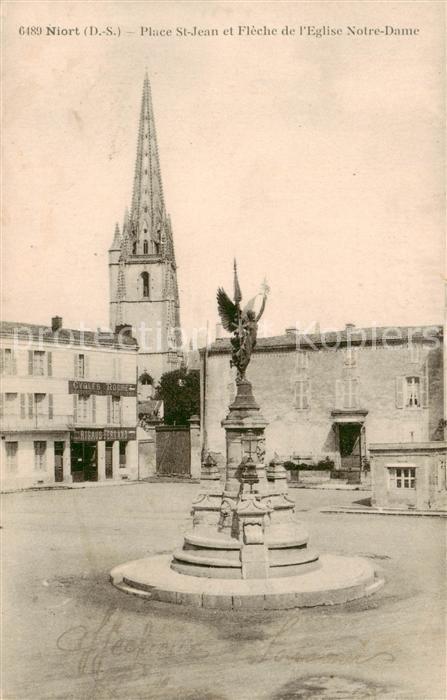 Niort 79 Place St Jean et Fleche de l’Eglise Not