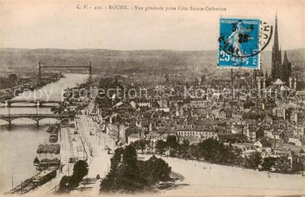 Rouen 76 Vue generale prise Cote Sainte Catherin