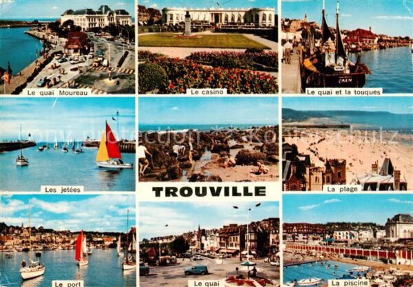 Trouville-Deauville Quai Moureau Casino Touques Jetées Plag