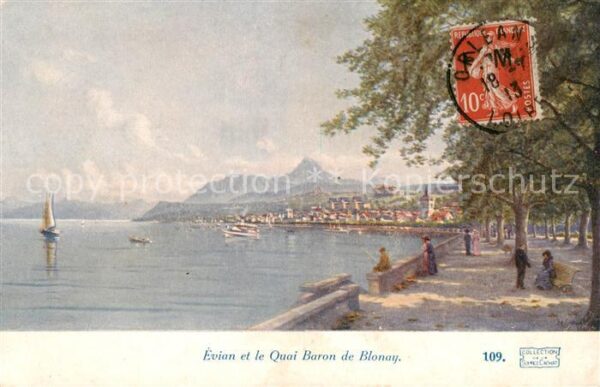 Evian-les-Bains 74 Quai Baron de Blonay Peinture Künstlerk