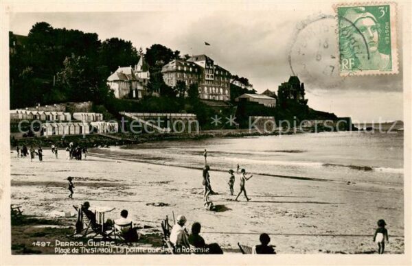 Perros-Guirec 22 Cotes-d Armor Plage de Trestraou Point ouest et la Ro