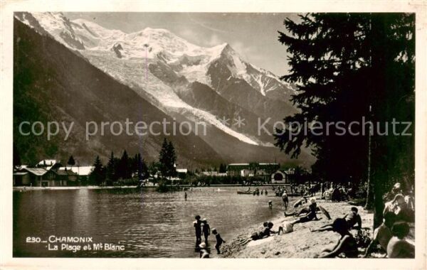 Chamonix 74 Haute-Savoie La plage et Mont Blanc