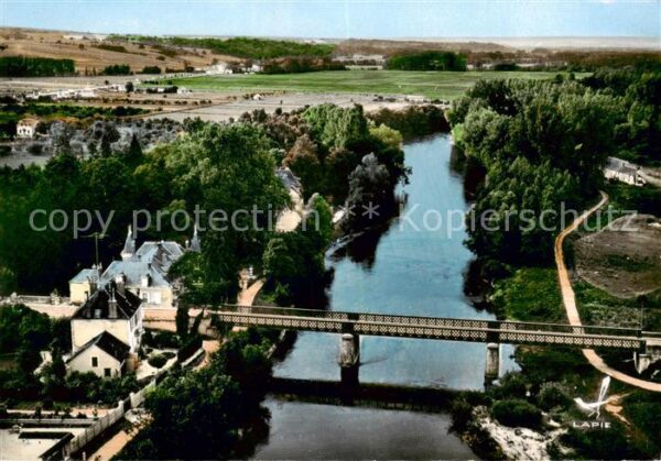 Appoigny Le pont et les bords de l’Yonne Vue aer
