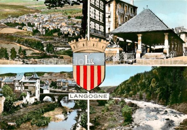Langogne Vue Generale Monument aux Morts et les
