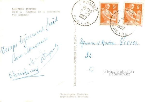 Lhomme 72 Sarthe Chateau de la Gidonniere Vue aerienne – Bild 2